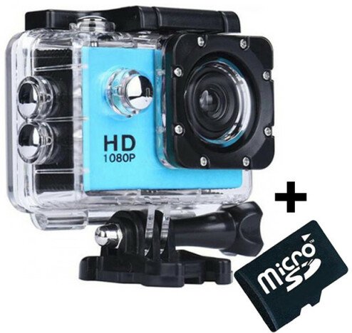 Camera Sport iUni Dare 50i Full HD 1080P, 5M, Waterproof, Albastru + Card MicroSD 8GB Cadou